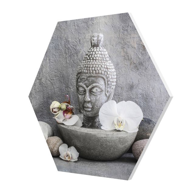 Hexagon Bild Forex - Zen Buddha, Orchideen und Steine