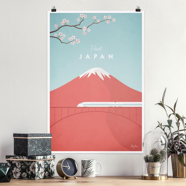 Poster Berge Reiseposter - Japan