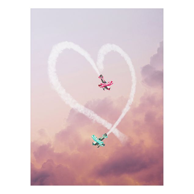 Wandbilder Herz mit Flugzeugen
