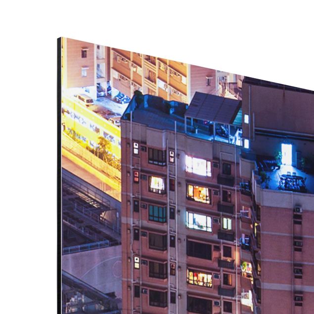 Alu-Dibond - Hongkong Lichtermeer - Hochformat
