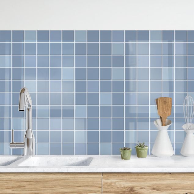 Platte Küchenrückwand Mosaik Fliesen - Hellblau