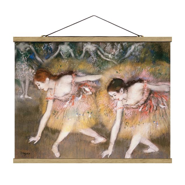 Stoffbilder mit Posterleisten Edgar Degas - Verbeugende Ballerinen
