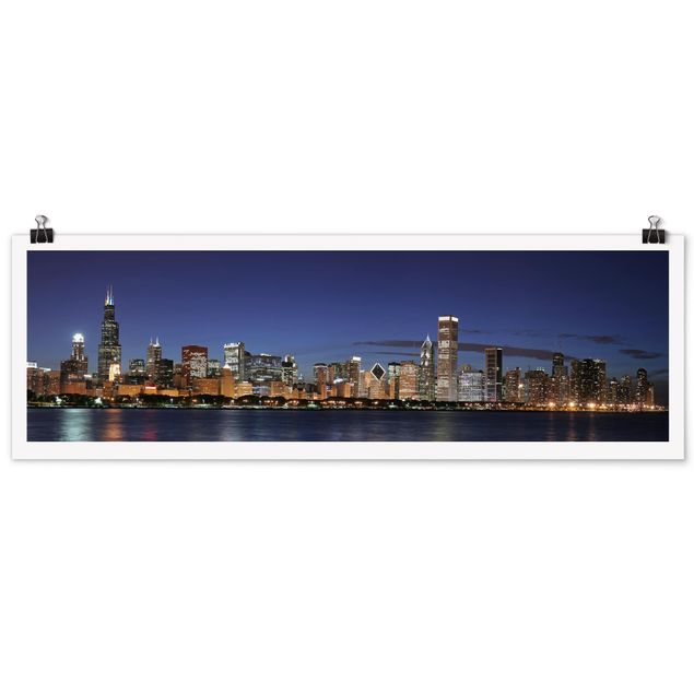 schöne Bilder Chicago Skyline bei Nacht