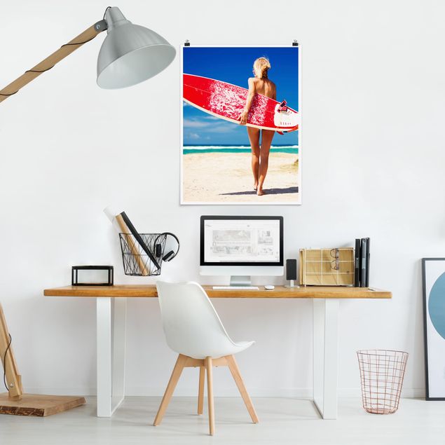 Moderne Poster Surfergirl