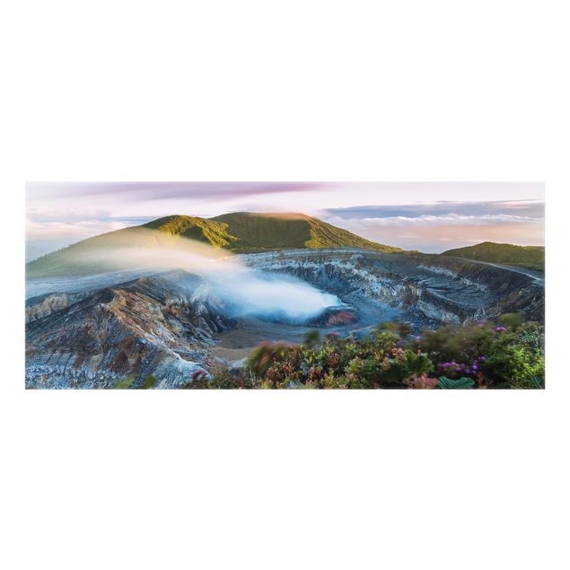 Spritzschutz Vulkan Poas bei Sonnenaufgang