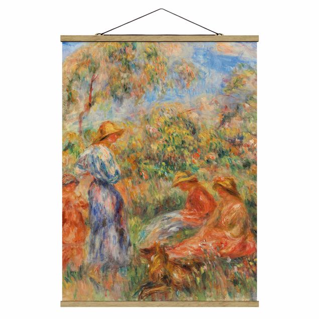 Stoffbilder mit Posterleisten Auguste Renoir - Landschaft mit Frauen und Kind