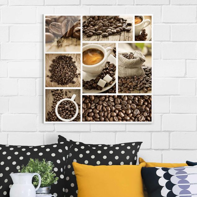 Glasbilder XXL Kaffee Collage
