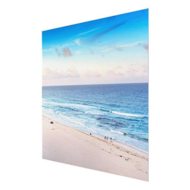 Glasbilder Natur Cancun Ozean Sonnenuntergang