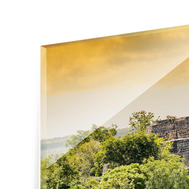 Glas Wandbilder Pyramide von Calakmul