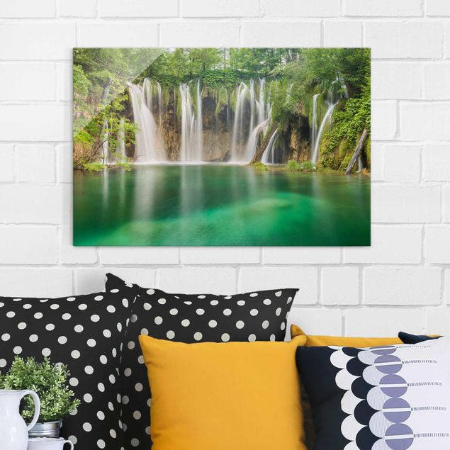 Glasbilder Natur Wasserfall Plitvicer Seen