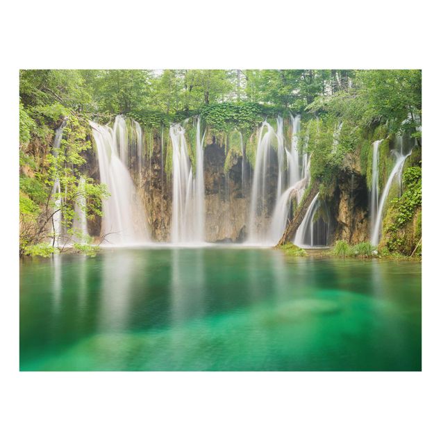 Glas Wandbilder Wasserfall Plitvicer Seen