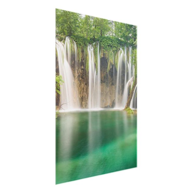 Glasbild - Wasserfall Plitvicer Seen - Hoch 3:4