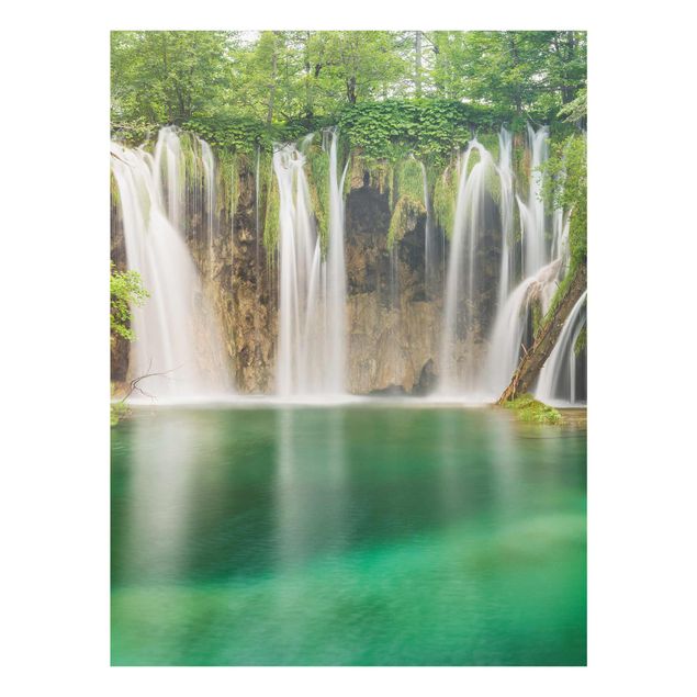 Bilder auf Glas Wasserfall Plitvicer Seen