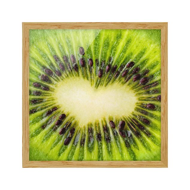 Bild mit Rahmen - Kiwi Heart - Quadrat 1:1