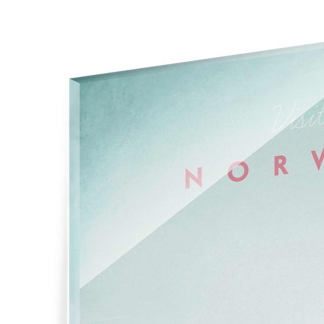 Glasbild - Reiseposter - Norwegen - Hochformat 3:2