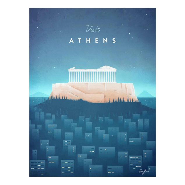Glasbilder Reiseposter - Athen