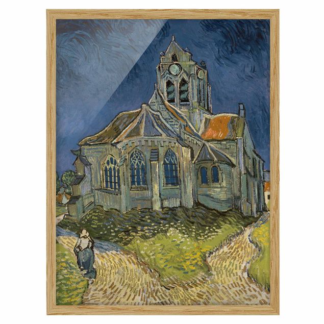 Blumen Bilder mit Rahmen Vincent van Gogh - Kirche Auvers-sur-Oise