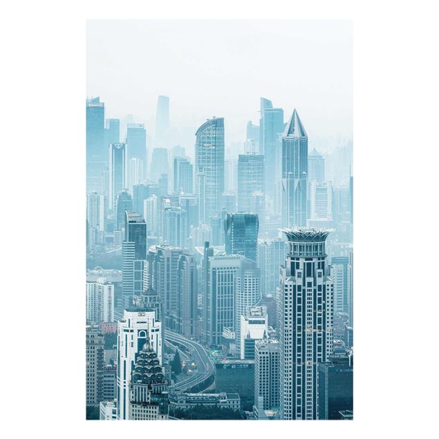 Glasbild - Kühles Shanghai - Hochformat 2:3