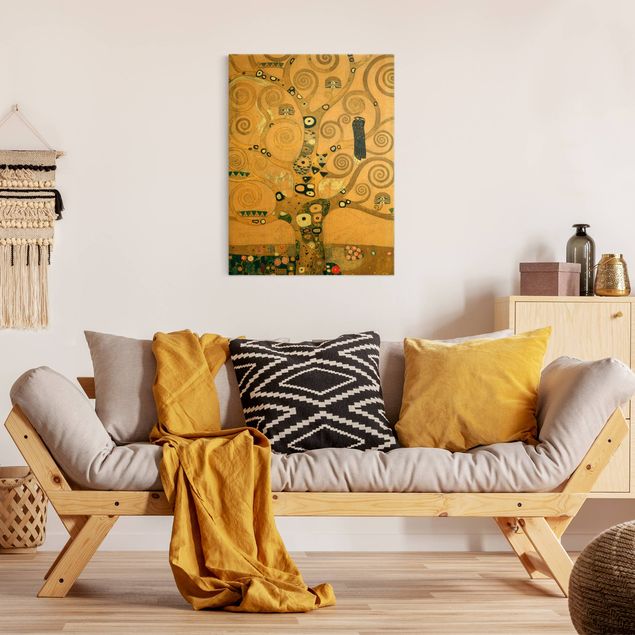 Leinwandbild Gold - Gustav Klimt - Der Lebensbaum - Hochformat 3:4