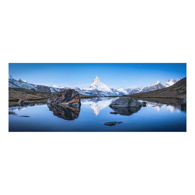 Bilder auf Glas Stellisee vor dem Matterhorn