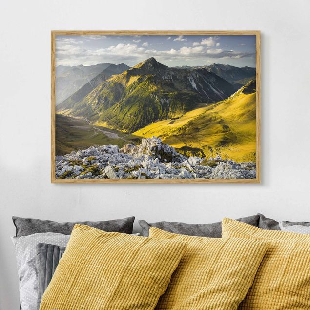 Moderne Bilder mit Rahmen Berge und Tal der Lechtaler Alpen in Tirol