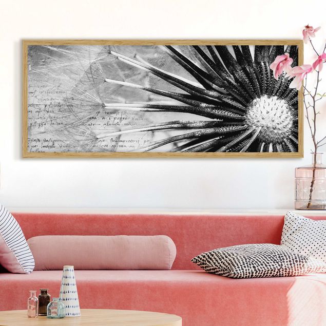 Moderne Bilder mit Rahmen Pusteblume Schwarz & Weiß