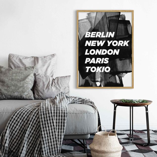 Skylines Bilder mit Rahmen Berlin New York London