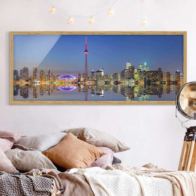 Skylines Bilder mit Rahmen Toronto City Skyline vor Lake Ontario