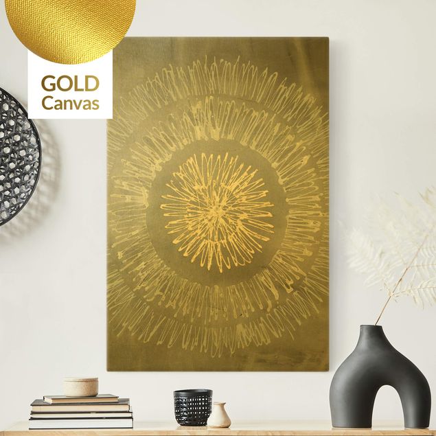 Leinwandbild Gold - Polarstern Grau Gold I - Hochformat 2:3
