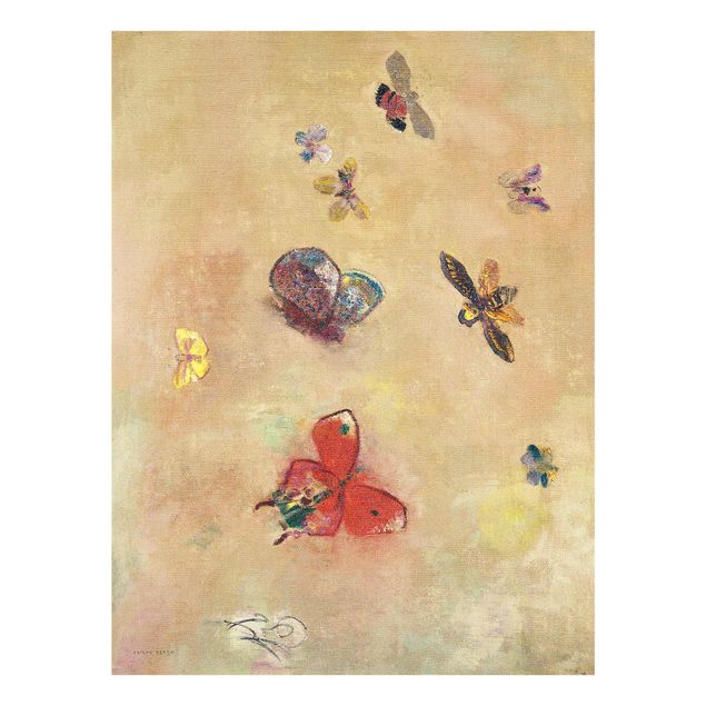 Glasbilder Odilon Redon - Bunte Schmetterlinge