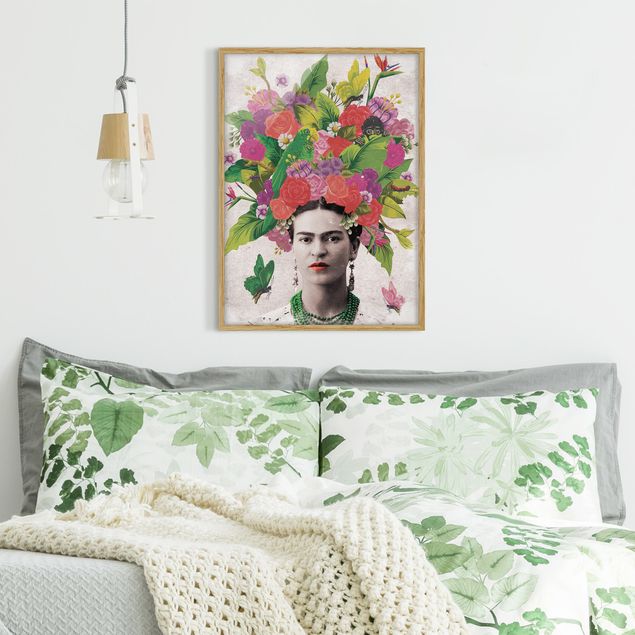 Tiere Bilder mit Rahmen Frida Kahlo - Blumenportrait