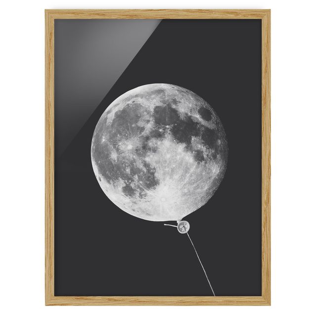 Bilder mit Rahmen Luftballon mit Mond