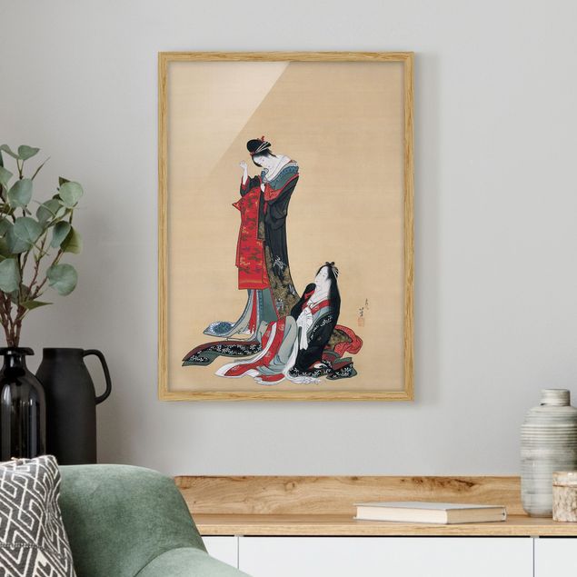 Moderne Bilder mit Rahmen Katsushika Hokusai - Zwei Kurtisanen