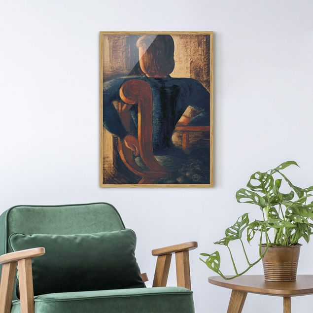 Moderne Bilder mit Rahmen Oskar Schlemmer - Rücklings Sitzende am Tisch