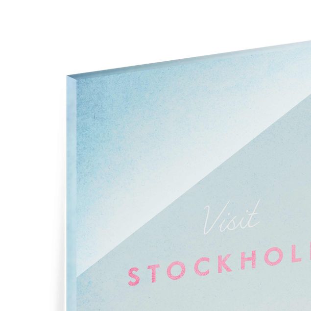 Glasbild - Reiseposter - Stockholm - Hochformat 4:3
