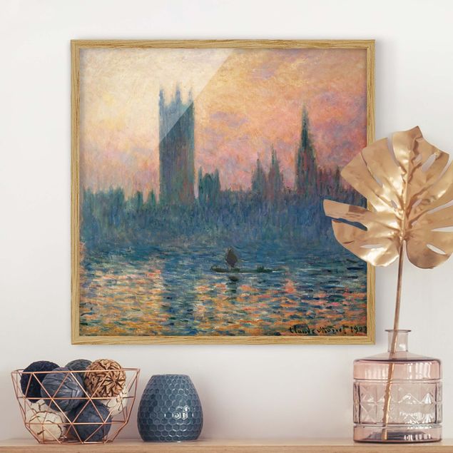 Kunstdrucke mit Rahmen Claude Monet - London Sonnenuntergang