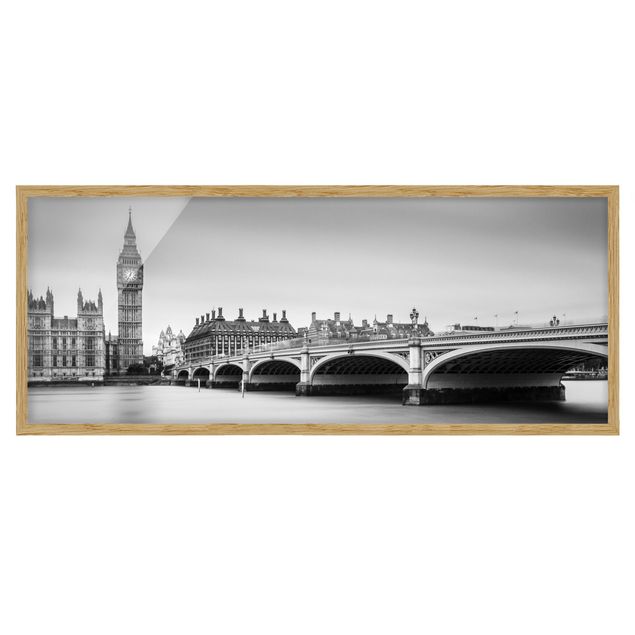 Wandbilder mit Rahmen Westminster Brücke und Big Ben