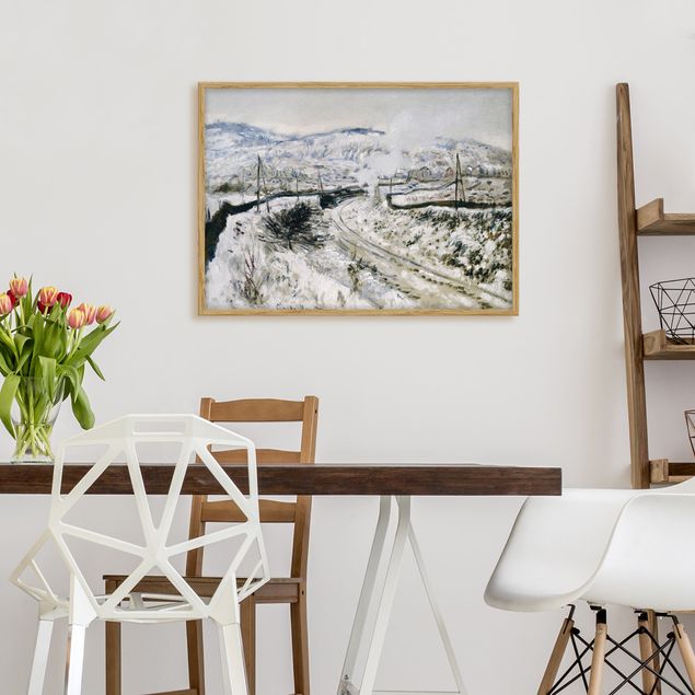 Natur Bilder mit Rahmen Claude Monet - Zug im Schnee