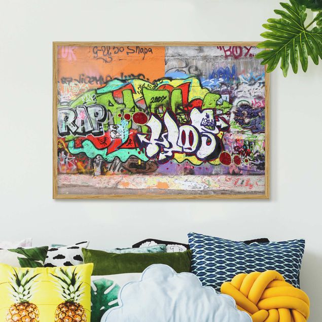 Sprüche Bilder mit Rahmen Graffiti Wall