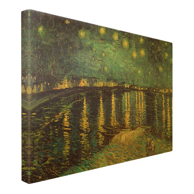Leinwandbild Gold - Vincent van Gogh - Sternennacht über der Rhône - Querformat 2:3