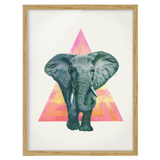 Bilder Illustration Elefant vor Dreieck Malerei