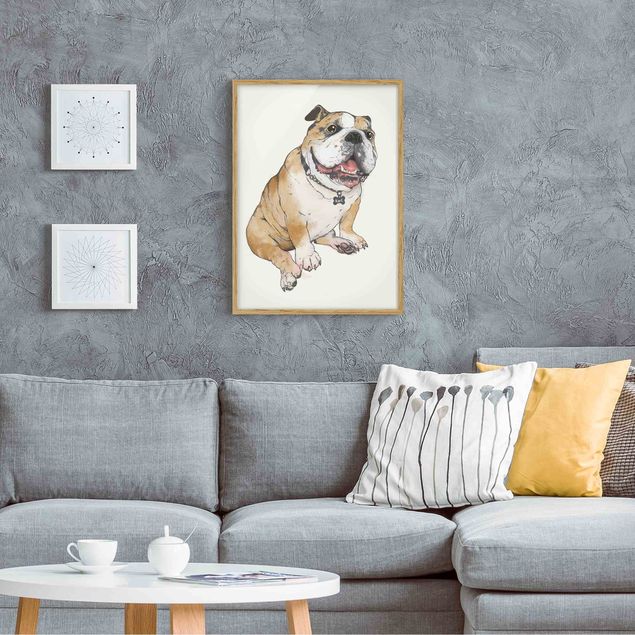 Graves Bilder Illustration Hund Bulldogge Malerei