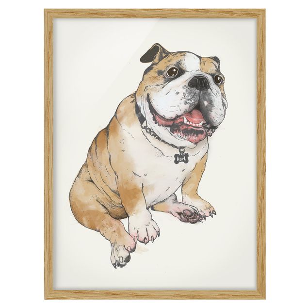 schöne Bilder Illustration Hund Bulldogge Malerei