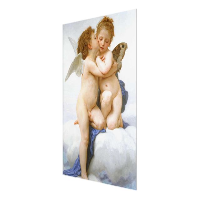 Glasbild - William Adolphe Bouguereau - Der erste Kuss - Hochformat 3:2