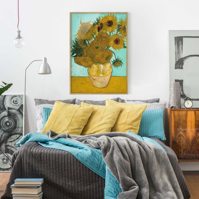 Moderne Bilder mit Rahmen Vincent van Gogh - Vase mit Sonnenblumen