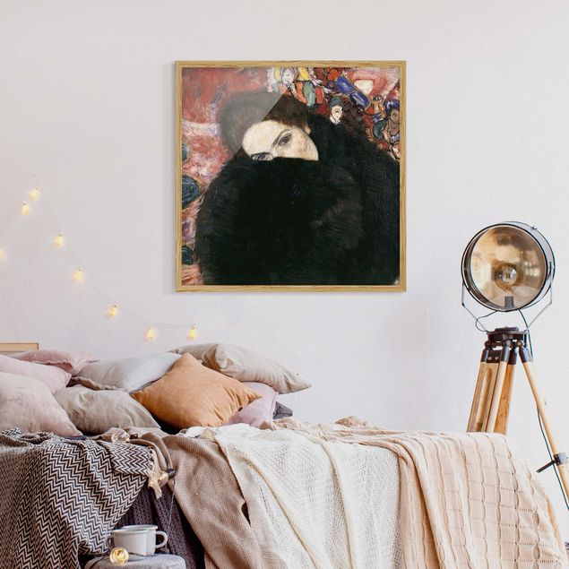 Kunstdrucke mit Rahmen Gustav Klimt - Dame mit Muff