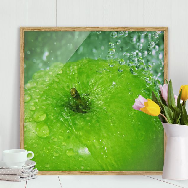 Moderne Bilder mit Rahmen Green Apple