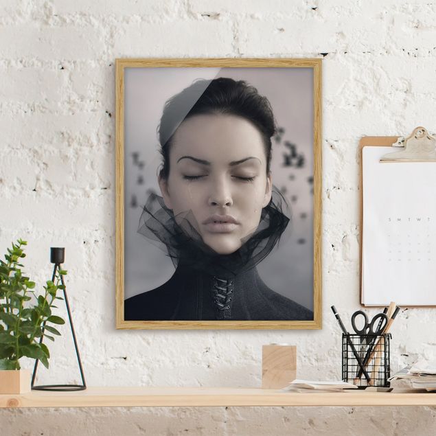 Moderne Bilder mit Rahmen Porträt einer weinenden Frau