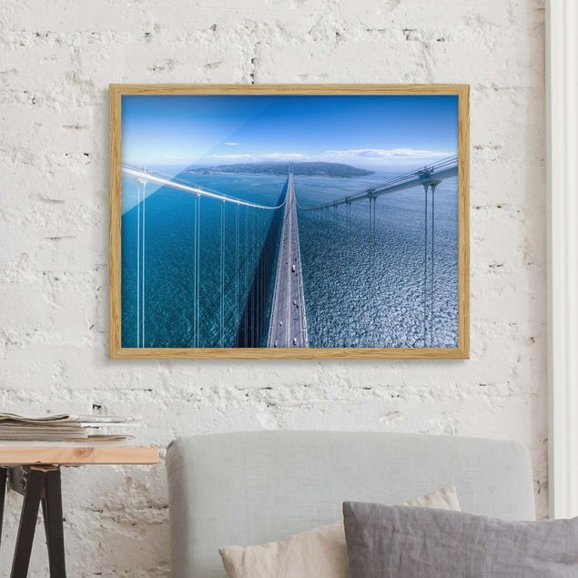 Moderne Bilder mit Rahmen Brücke zur Insel