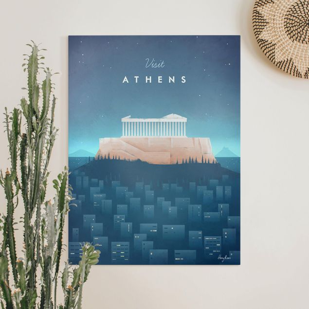 Skyline Leinwand Reiseposter - Athen
